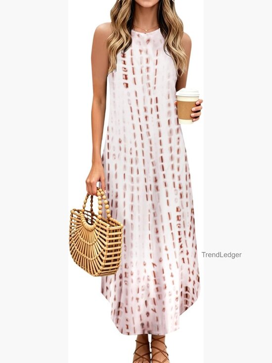 Dresses & Skirts - Women's Sleeveless Halter Maxi Dress Side Slit Summer Casual